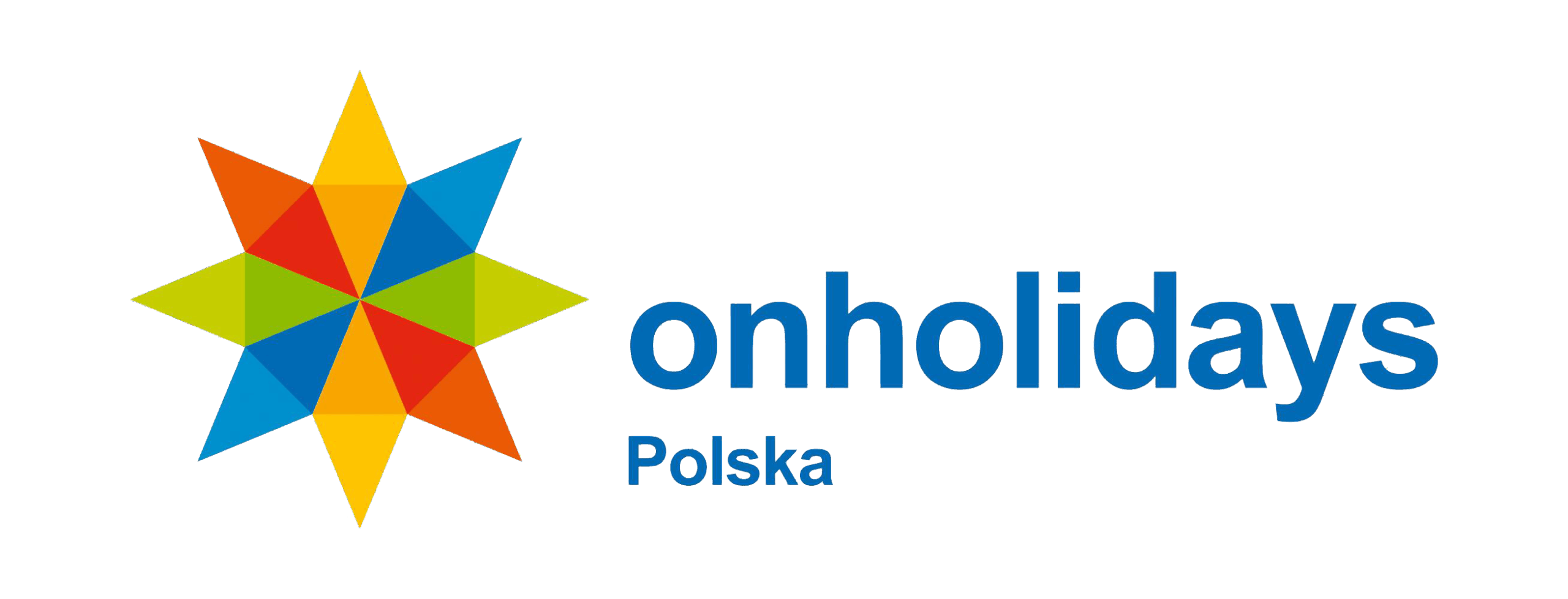 Onholidays Polska logo with colorful geometric star.